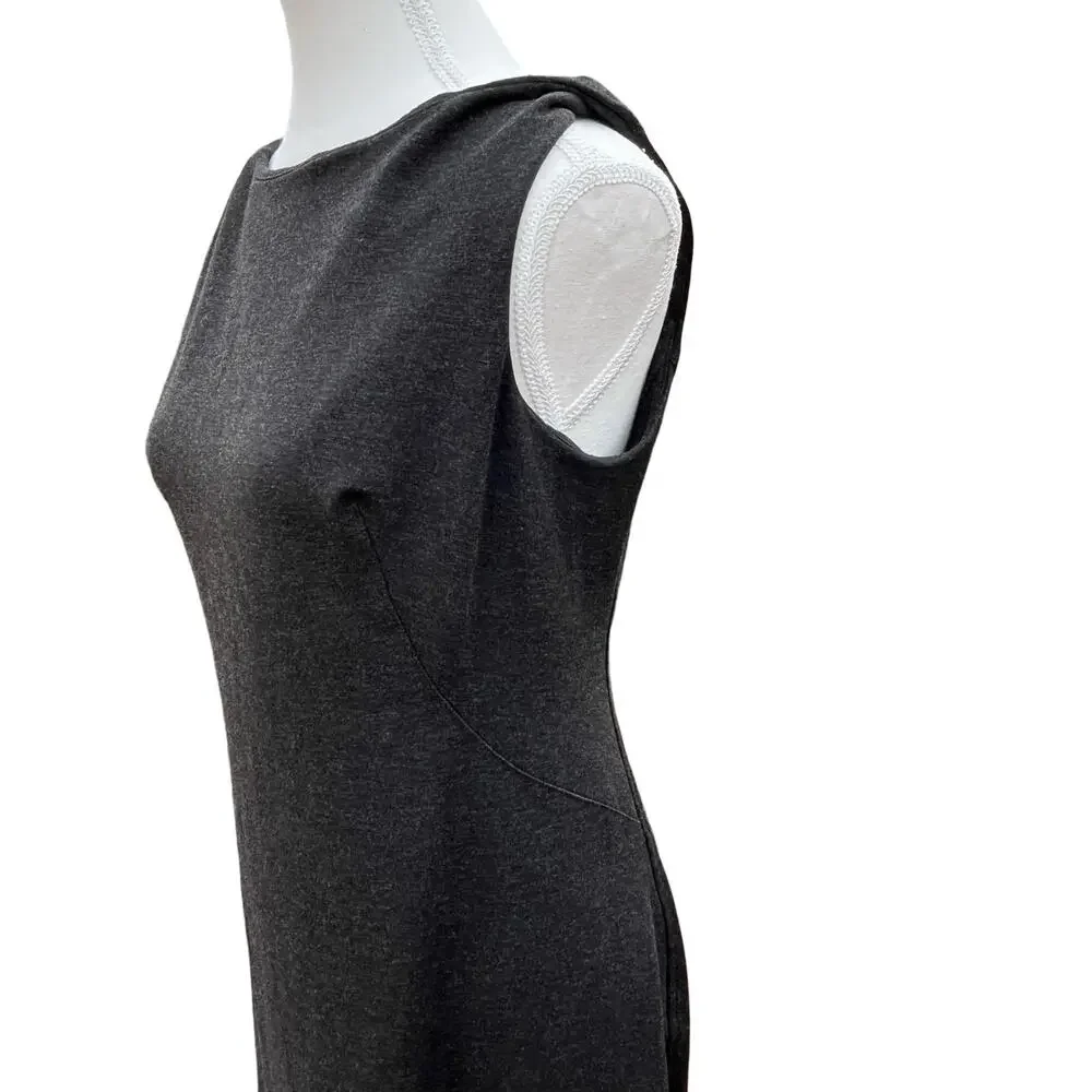 MM LaFleur Womens 12 Lydia Twist Strap Ponte Sleeveless‎ Sheath Dress Gray